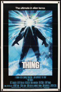6k872 THING 1sh '82 John Carpenter, sci-fi horror art, ultimate in alien terror!