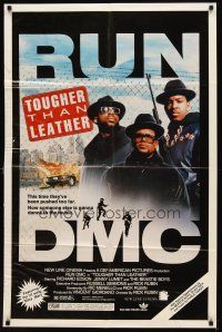 6k896 TOUGHER THAN LEATHER 1sh '88 great image of Run DMC, Darryl McDaniels, Jam Master Jay!