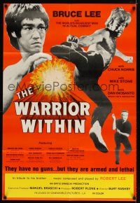 6k957 WARRIOR WITHIN 1sh '76 action images of Chuck Norris & Bruce Lee!