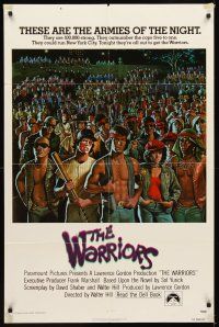 6k958 WARRIORS 1sh '79 Walter Hill, Jarvis artwork of the armies of the night!