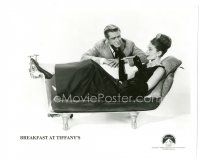 6m153 BREAKFAST AT TIFFANY'S TV 8x10 still R89 George Peppard romances sexy Audrey Hepburn!