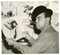 6m205 CLIFF EDWARDS 6.5x7 still '41 holding drawing of Jim Crow, who he voiced in Disney's Dumbo!