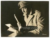 6m243 DAWN PATROL 7.25x9.5 still '38 close up of Basil Rathbone reading maps with candlelight!