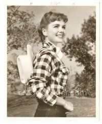 6m248 DEBBIE REYNOLDS deluxe 8x10 still '50s great smiling close up in cowgirl outfit!