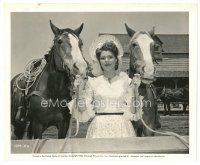 6m253 DIANA BARRYMORE 8x10 still '43 great close up in costume standing between two horses!