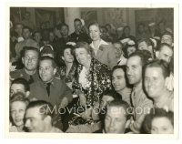 6m284 ELEANOR ROOSEVELT 6.75x8.5 news photo '30s standing in a huge crowd of military servicemen!