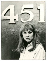 6m294 FAHRENHEIT 451 German 7.25x9.5 still '67 Julie Christie by logo, Truffaut & Bradbury classic