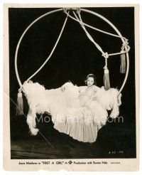 6m303 FIRST A GIRL 8x10 still '35 cool portrait of Jessie matthews on giant swim in great outfit!