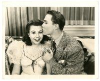 6m402 HER FIRST BEAU 8x10 still '41 close up of Kenneth Howell kissing Jane Withers' forehead!