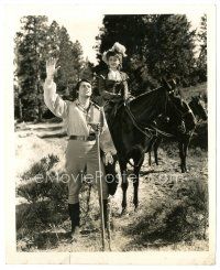 6m421 HOWARDS OF VIRGINIA 8x10 still '40 Cary Grant & Martha Scott on horse by Coburn!