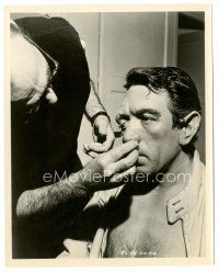 6m428 HUNCHBACK OF NOTRE DAME candid 8x10 still '57 Anthony Quinn has his Quasimodo makeup applied!