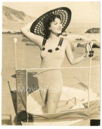 6m470 JEAN PARKER 7.25x9.25 still '42 in sexy swimsuit on the beach with her cellophane tent!