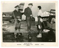 6m476 JET PILOT 8x10 still '57 John Wayne talks to sexy Janet Leigh at airport, von Sternberg!