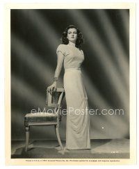 6m477 JOAN BENNETT 8x10 still '40s full-length portrait in cool dotted dress by Ray Jones!