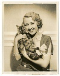6m479 JOAN BLONDELL 8x10 still '33 with her handsome prize Smoke Persian kitten in his film debut!