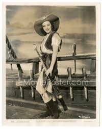 6m480 JOAN BLONDELL 8x10 still '37 full-length in sexiest pirate outfit on ship with spyglass!