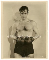 6m490 JOHN PAYNE 8x10 still '39 great portrait with boxing gloves & trunks from Kid Nightinggale!