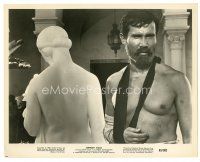 6m493 JOHNNY COOL 8x10 still '63 close up of barechested bearded Henry Silva with arm in sling!