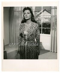 6m502 JULIE LONDON 8x10 still '50s sexy close up wearing only a robe over her underwear!