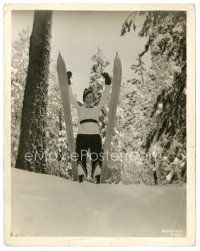 6m509 JUNE KNIGHT 8x10 still '40s the pretty actress smiling in winter gear with skis!