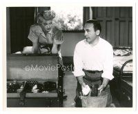 6m516 KEEP YOUR POWDER DRY candid 8x10 still '45 director Buzzell shows Lana Turner how to scrub!