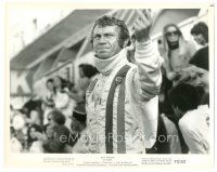 6m551 LE MANS 8x10 still '71 close up of race car driver Steve McQueen with arm outstretched!