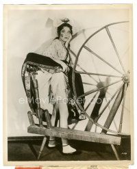 6m577 LORETTA YOUNG 8x10 still '40s wacky portrait with spinning wheel by Underwood!