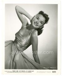 6m598 LUCY MARLOW 8x10 still '56 sexy smiling portrait in great dress from He Laughed Last!