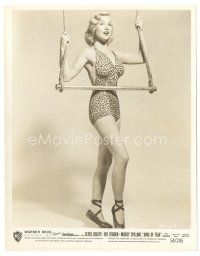 6m626 MARIAN CARR 8x10 still '54 in sexy skimpy leopardskin on trapeze from Ring of Fear!