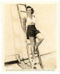 6m633 MARILYN CLARK 8x10 still '43 full-length in sexy skimpy outfit standing on ladder!