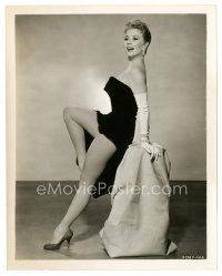 6m669 MITZI GAYNOR 8x10 still '50s full-length in short black dress showing off her sexy legs!