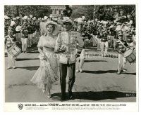 6m676 MUSIC MAN 8x10 still '62 close up of Robert Preston & Shirley Jones marching in parade!