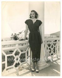 6m720 PATRICIA NEAL 7.5x9.5 still '50s the pretty actress wearing a teal heavy silk crepe dress!