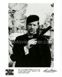 6m742 PRAYER FOR THE DYING 8x10 still '87 c/u of Mickey Rourke wearing beret & holding gun!