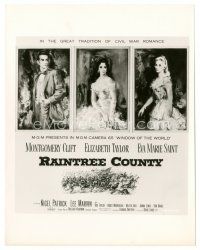 6m759 RAINTREE COUNTY 8x10 still '57 art of Elizabeth Taylor, Montgomery Clift & Eva Marie Saint!