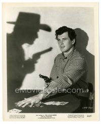 6m799 ROCK HUDSON 8x10 still '53 close up with his gun drawn at poker game from The Lawless Breed!