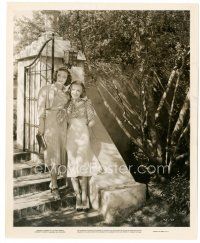 6m809 ROSEMARY LANE/PRISCILLA LANE 8x10 still '37 great portrait of the sisters standing by gate!