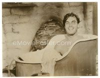6m826 SEARCHERS 7.5x9.5 still '56 great portrait of Jeff Hunter in old-fashioned bath tub!