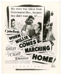 6m969 WHEN WILLIE COMES MARCHING HOME 8x10 still '50 John Ford, Dan Dailey, great advertising art!