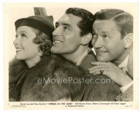 6m978 WINGS IN THE DARK 8x10 still '34 Roscoe Karns, Cary Grant & Myrna Loy smiling close up!