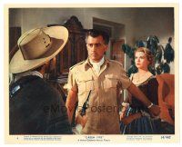6m023 GREEN FIRE color 8x10 still #4 '54 Stewart Granger protects Grace Kelly from man with gun!
