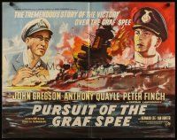 6r231 PURSUIT OF THE GRAF SPEE English 1/2sh '57 Powell & Pressburger's Battle of the River Plate!