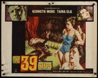 6r021 39 STEPS 1/2sh '59 Kenneth More, Taina Elg, English crime thriller, cool art!
