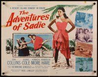 6r025 ADVENTURES OF SADIE 1/2sh '55 full length sexy Joan Collins, Our Girl Friday!