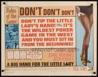 6r055 BIG HAND FOR THE LITTLE LADY 1/2sh '66 Henry Fonda, Joanne Woodward, wildest poker game!