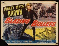 6r061 BLAZING BULLETS 1/2sh '51 Johnny Mack Brown w/gun drawn on bad guys!