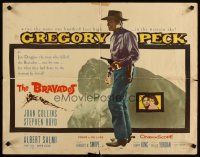 6r070 BRAVADOS 1/2sh '58 full-length art of cowboy Gregory Peck with gun & sexy Joan Collins!