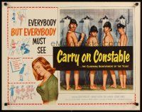 6r079 CARRY ON CONSTABLE 1/2sh '61 wacky art of naked English cops in the shower!