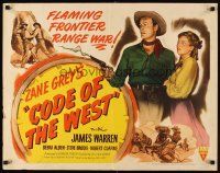 6r086 CODE OF THE WEST style B 1/2sh '47 Zane Grey, James Warren, western cowboy action!