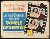 6r106 DOUBLE DYNAMITE style A 1/2sh '51 art of Groucho Marx & sexy Jane Russell on film strip!